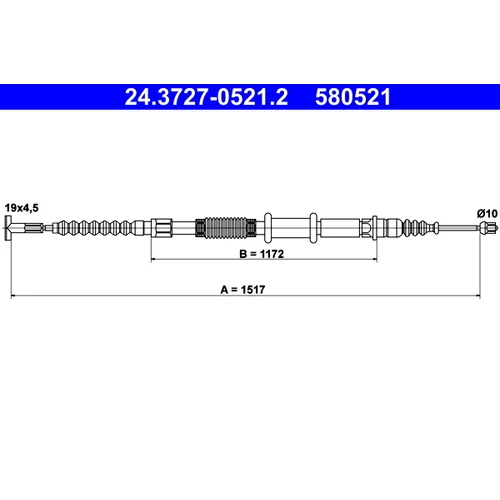 Ťažné lanko parkovacej brzdy ATE 24.3727-0521.2
