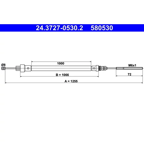 Ťažné lanko parkovacej brzdy ATE 24.3727-0530.2