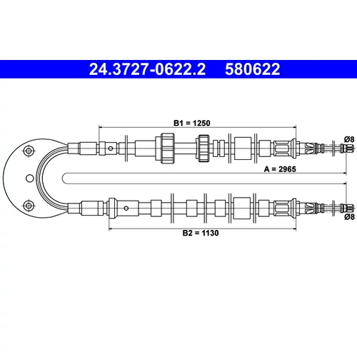Ťažné lanko parkovacej brzdy ATE 24.3727-0622.2
