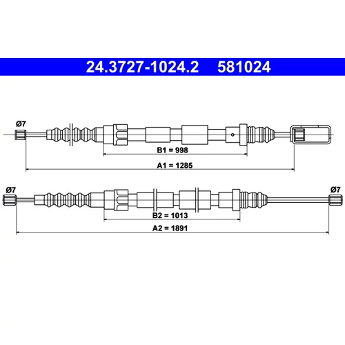 Ťažné lanko parkovacej brzdy ATE 24.3727-1024.2