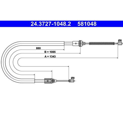 Ťažné lanko parkovacej brzdy ATE 24.3727-1048.2