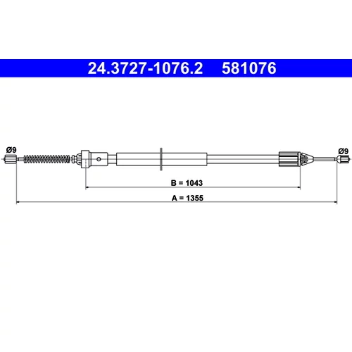 Ťažné lanko parkovacej brzdy ATE 24.3727-1076.2