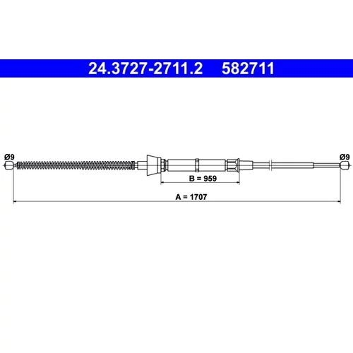 Ťažné lanko parkovacej brzdy ATE 24.3727-2711.2