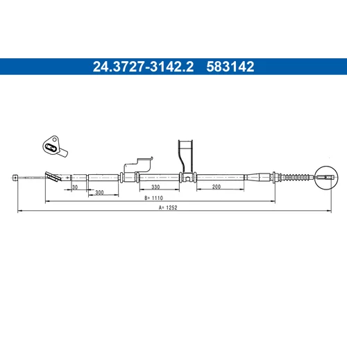 Ťažné lanko parkovacej brzdy ATE 24.3727-3142.2