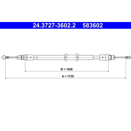 Ťažné lanko parkovacej brzdy ATE 24.3727-3602.2