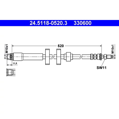 Brzdová hadica 24.5118-0520.3 /ATE/