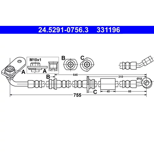 Brzdová hadica ATE 24.5291-0756.3