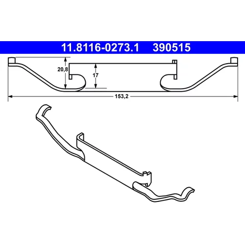 Pružina brzdového strmeňa ATE 11.8116-0273.1