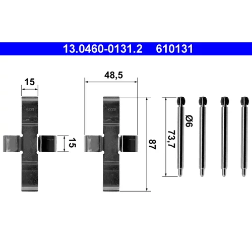 Sada príslušenstva obloženia kotúčovej brzdy ATE 13.0460-0131.2