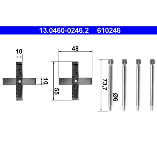Sada príslušenstva obloženia kotúčovej brzdy ATE 13.0460-0246.2