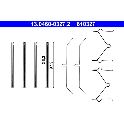 Sada príslušenstva obloženia kotúčovej brzdy ATE 13.0460-0327.2