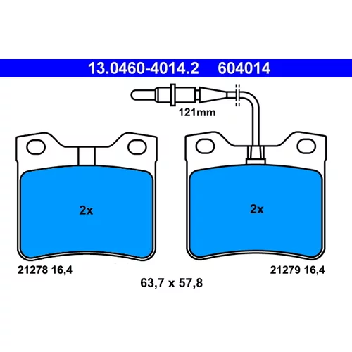 Sada brzdových platničiek kotúčovej brzdy ATE 13.0460-4014.2