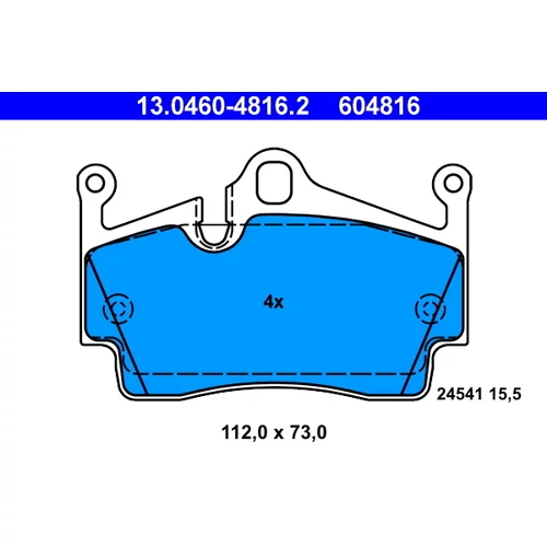 Sada brzdových platničiek kotúčovej brzdy ATE 13.0460-4816.2