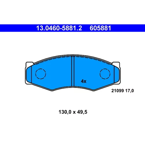Sada brzdových platničiek kotúčovej brzdy ATE 13.0460-5881.2