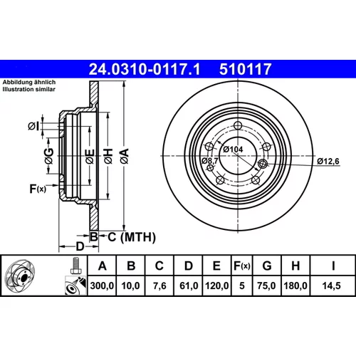 Brzdový kotúč ATE 24.0310-0117.1