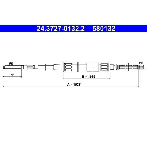Ťažné lanko parkovacej brzdy ATE 24.3727-0132.2