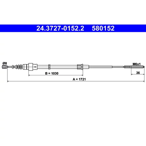 Ťažné lanko parkovacej brzdy ATE 24.3727-0152.2