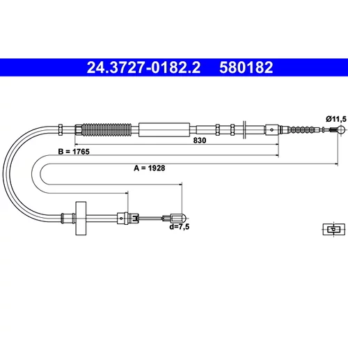 Ťažné lanko parkovacej brzdy ATE 24.3727-0182.2
