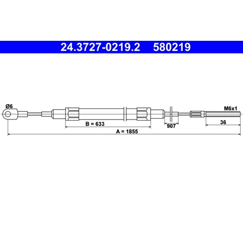 Ťažné lanko parkovacej brzdy ATE 24.3727-0219.2