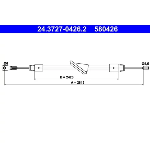 Ťažné lanko parkovacej brzdy ATE 24.3727-0426.2