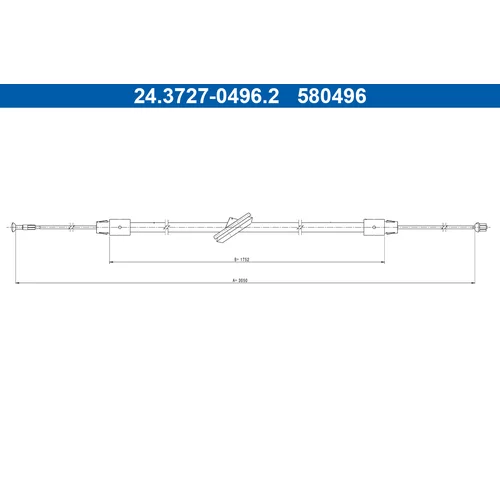 Ťažné lanko parkovacej brzdy ATE 24.3727-0496.2