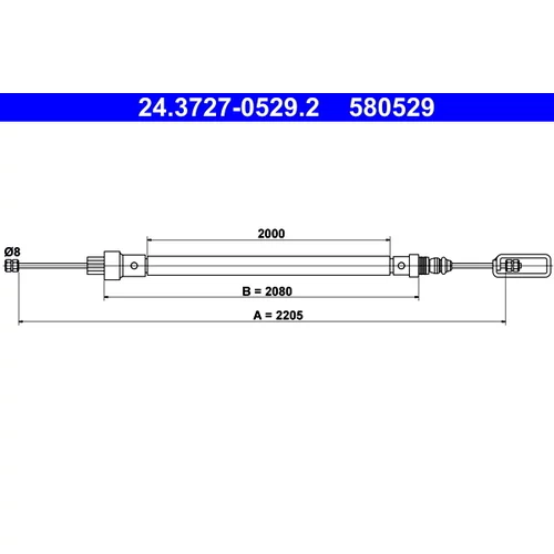 Ťažné lanko parkovacej brzdy ATE 24.3727-0529.2