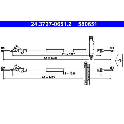 Ťažné lanko parkovacej brzdy ATE 24.3727-0651.2