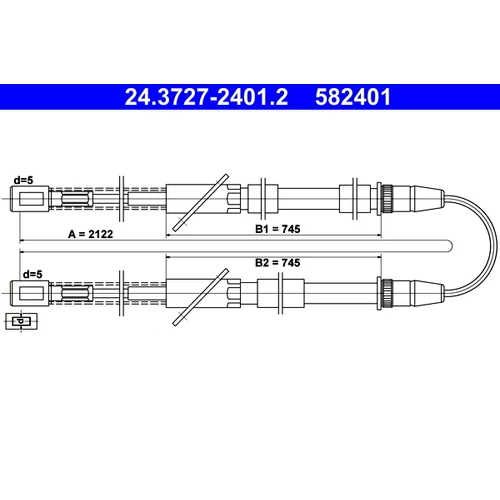 Ťažné lanko parkovacej brzdy ATE 24.3727-2401.2