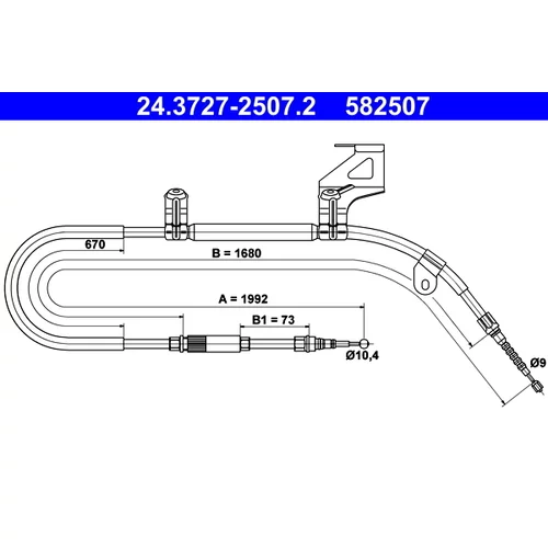 Ťažné lanko parkovacej brzdy ATE 24.3727-2507.2