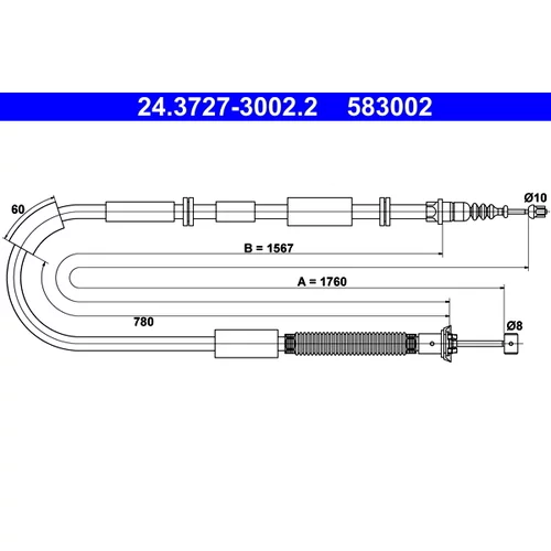 Ťažné lanko parkovacej brzdy ATE 24.3727-3002.2