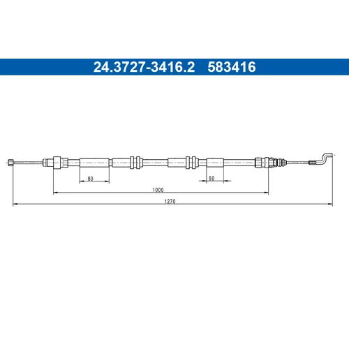Ťažné lanko parkovacej brzdy ATE 24.3727-3416.2