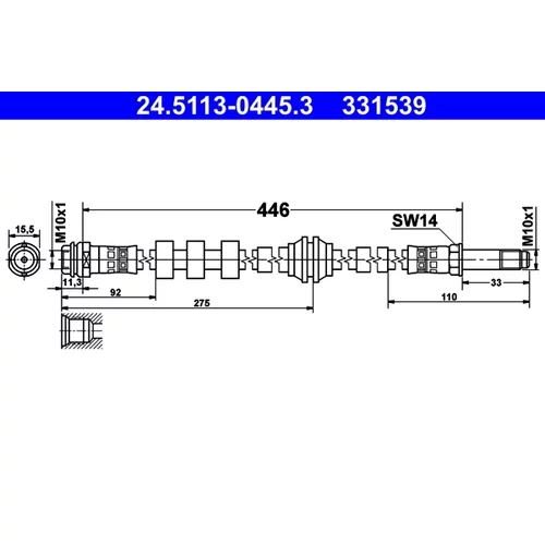 Brzdová hadica ATE 24.5113-0445.3