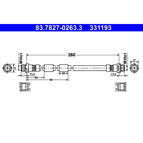 Brzdová hadica ATE 83.7827-0263.3