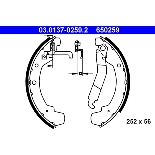Sada brzdových čeľustí ATE 03.0137-0259.2