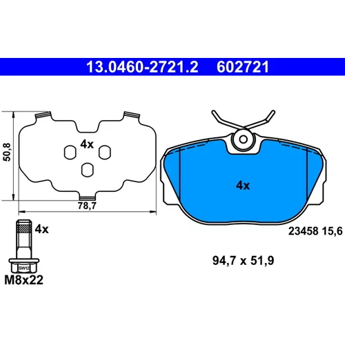 Sada brzdových platničiek kotúčovej brzdy ATE 13.0460-2721.2