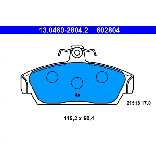 Sada brzdových platničiek kotúčovej brzdy ATE 13.0460-2804.2