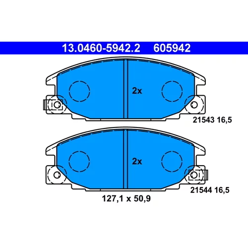 Sada brzdových platničiek kotúčovej brzdy ATE 13.0460-5942.2