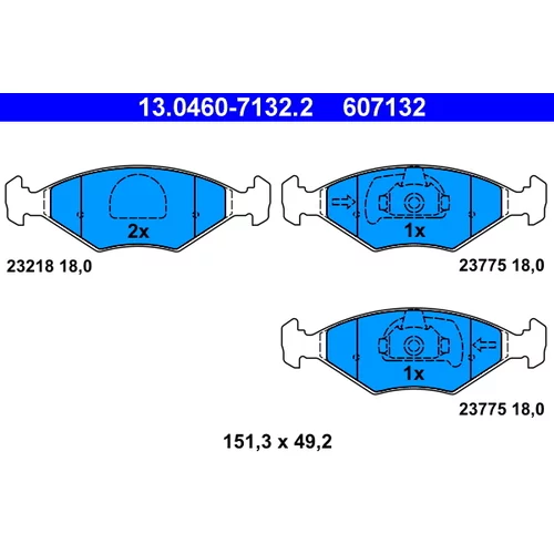 Sada brzdových platničiek kotúčovej brzdy ATE 13.0460-7132.2