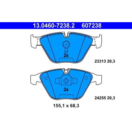 Sada brzdových platničiek kotúčovej brzdy 13.0460-7238.2 /ATE/