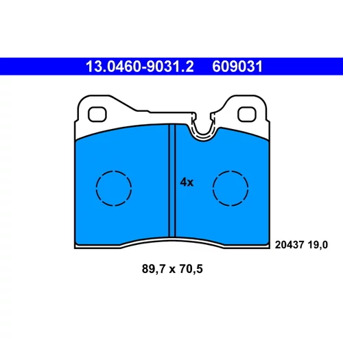 Sada brzdových platničiek kotúčovej brzdy ATE 13.0460-9031.2