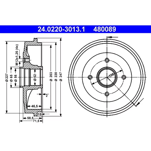 Brzdový bubon ATE 24.0220-3013.1