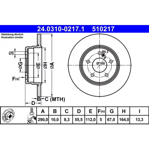 Brzdový kotúč ATE 24.0310-0217.1