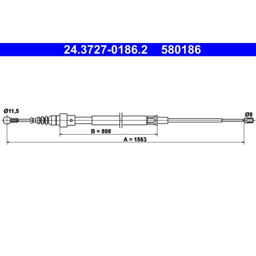 Ťažné lanko parkovacej brzdy ATE 24.3727-0186.2