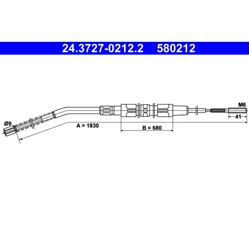Ťažné lanko parkovacej brzdy ATE 24.3727-0212.2
