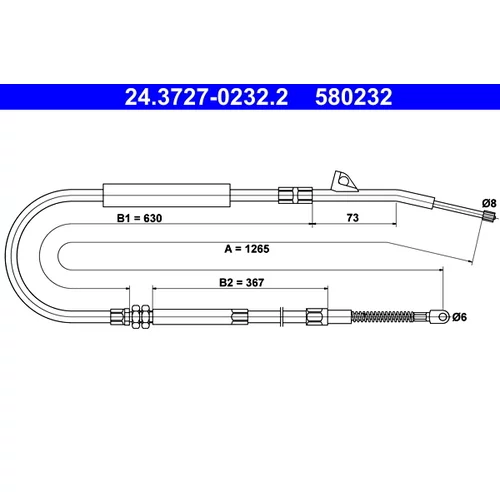 Ťažné lanko parkovacej brzdy ATE 24.3727-0232.2