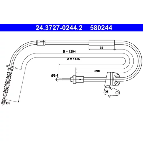 Ťažné lanko parkovacej brzdy ATE 24.3727-0244.2