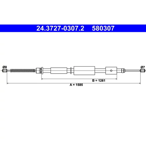 Ťažné lanko parkovacej brzdy ATE 24.3727-0307.2