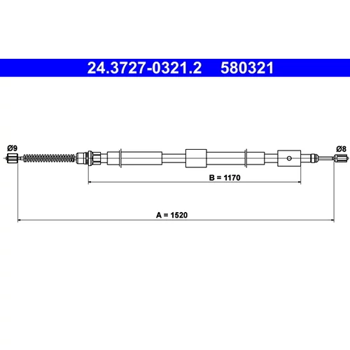 Ťažné lanko parkovacej brzdy ATE 24.3727-0321.2