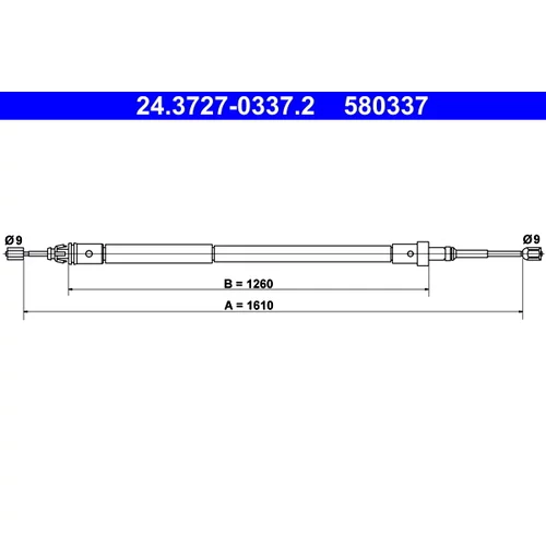 Ťažné lanko parkovacej brzdy ATE 24.3727-0337.2