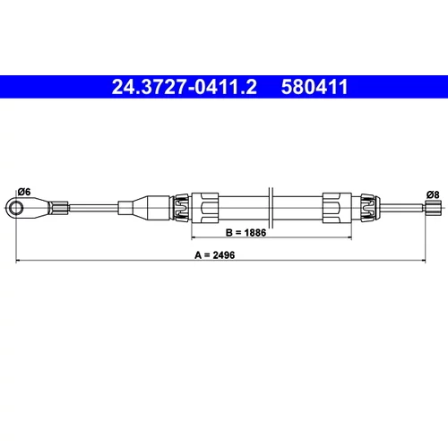 Ťažné lanko parkovacej brzdy ATE 24.3727-0411.2